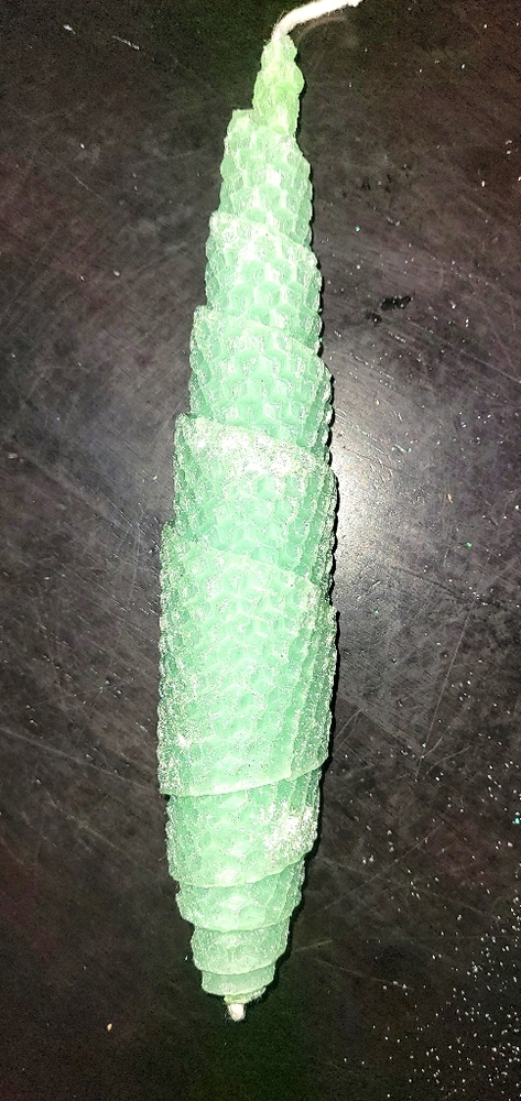Swirl and Glittered Taper Candle
